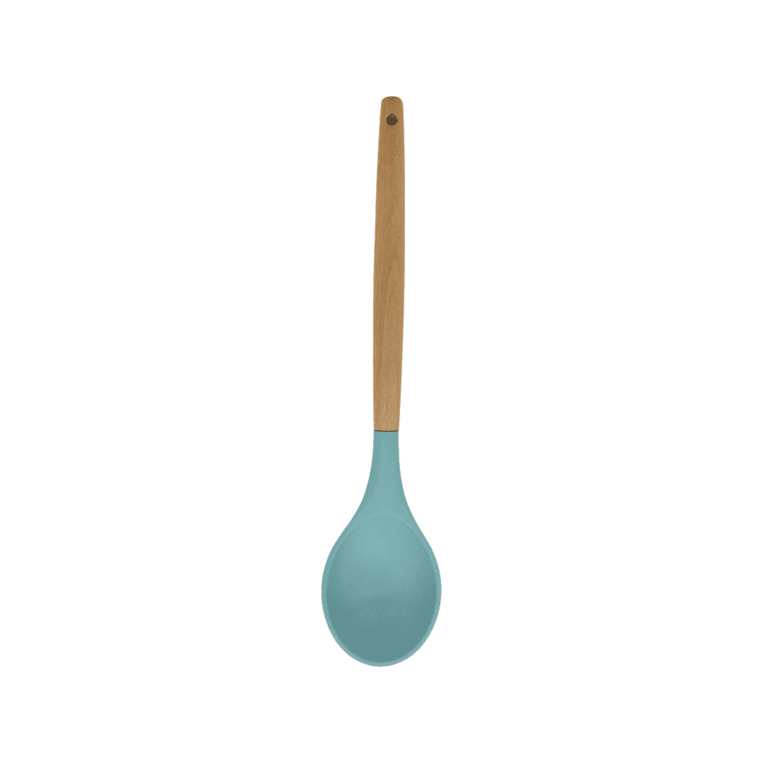 Cook Style - Silicone Kitchen Food Spoon With Wooden Handle - Mint Green - 35x8cm - 520008237