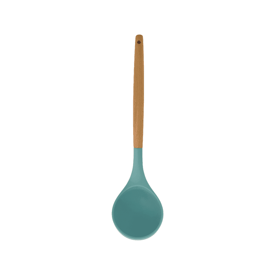 Cook Style - Silicone Soup Ladle With Wooden Handle - Mint Green - 35x8cm - 520008243