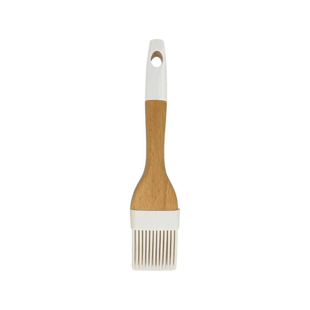 Tessie & Jessie - Silicone Kitchen Brush With Wooden Handle - White - 35x8cm - 520008075