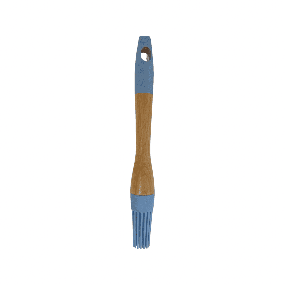 Tessie & Jessie - Silicone Kitchen Slim Brush With Wooden Handle - Blue - 35x8cm - 520008078