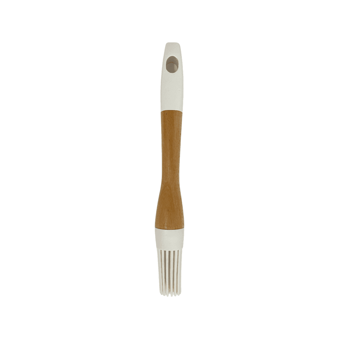 Tessie & Jessie - Silicone Kitchen Slim Brush With Wooden Handle - White - 35x8cm - 520008079