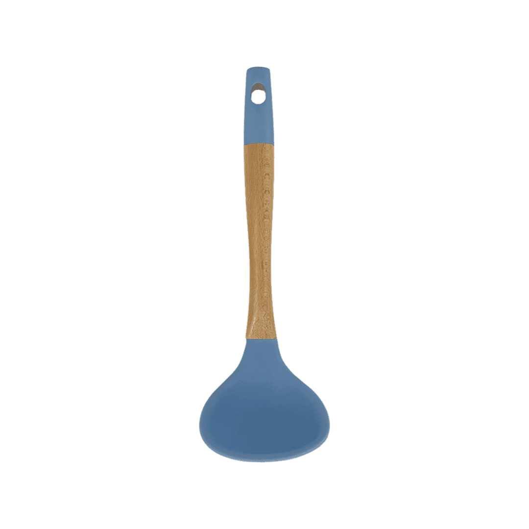 Tessie & Jessie - Silicone Soup Ladle With Wooden Handle - Blue - 35x8cm - 520008092