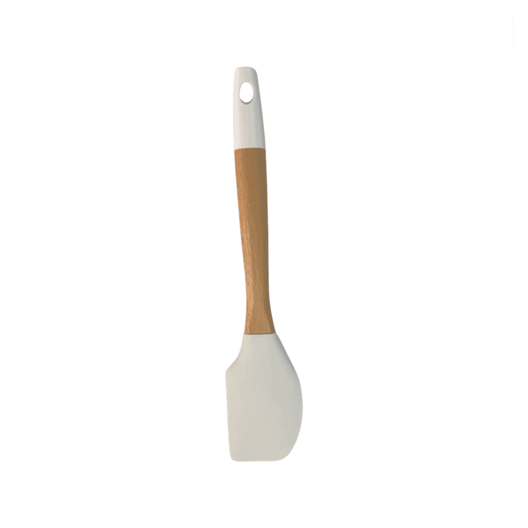 Tessie & Jessie - Silicone Spatula With Wooden Handle - White - 35x8cm - 520008073