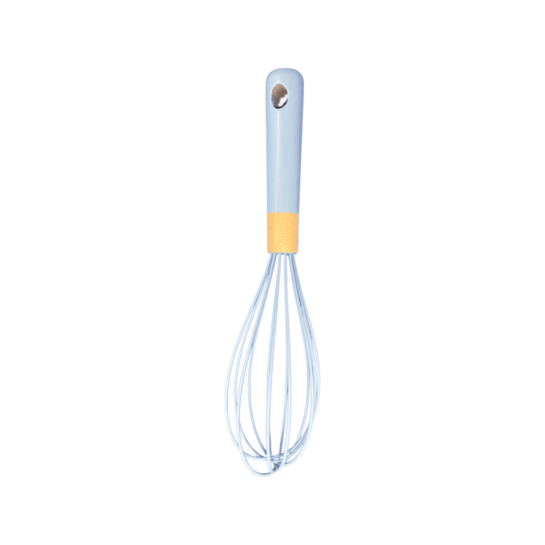 Tessie & Jessie - Silicone Whisk With Wooden Handle - Blue - 27x7cm - 520008080