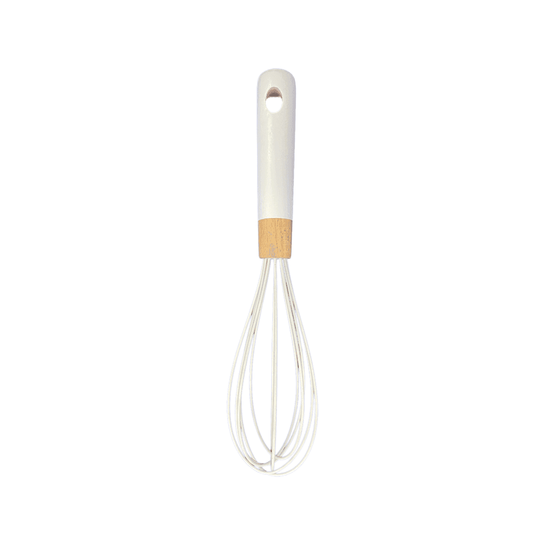 Tessie & Jessie - Silicone Whisk With Wooden Handle - White - 27x7cm - 520008081