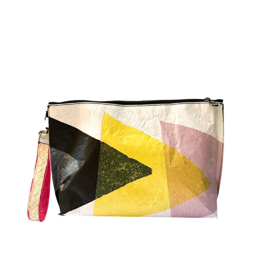 Beach Clutch - Pink Triangles